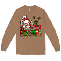 Toasted Coconut merry pawmas christmas shih tzu Long Sleeve Tee - Jasminsmagicworld