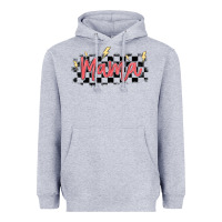 Heather Grey checkered mama Heavyweight Hoodie - MaliasSmallBusiness