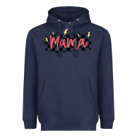 Navy checkered mama Heavyweight Hoodie - MaliasSmallBusiness
