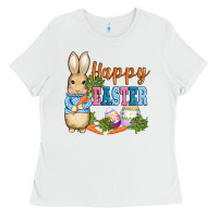 White easter bunny egg and carrots Ladies Tee - AdoDesignShop