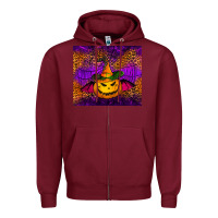 Burgundy halloween jack o'lantern tumbler Zipper Hoodie - Jasminsmagicworld