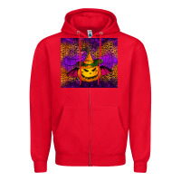 Red halloween jack o'lantern tumbler Zipper Hoodie - Jasminsmagicworld