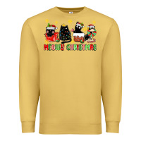 Antique Gold meowy christmas cats Premium Sweatshirt - MaliasSmallBusiness