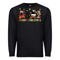 Black meowy christmas cats Premium Sweatshirt - MaliasSmallBusiness