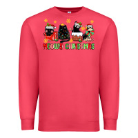 Cardinal meowy christmas cats Premium Sweatshirt - MaliasSmallBusiness