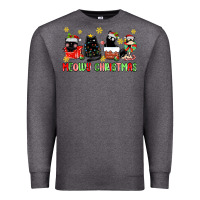 Charcoal Heather meowy christmas cats Premium Sweatshirt - MaliasSmallBusiness