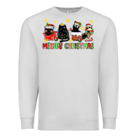 Dove Grey meowy christmas cats Premium Sweatshirt - MaliasSmallBusiness