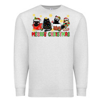 Oatmeal Heather meowy christmas cats Premium Sweatshirt - MaliasSmallBusiness