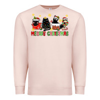 Pale Pink meowy christmas cats Premium Sweatshirt - MaliasSmallBusiness