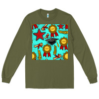 Army Green graduation seamless pattern Long Sleeve Tee - BundleAndBundleShop