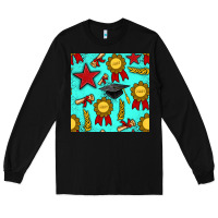 Black graduation seamless pattern Long Sleeve Tee - BundleAndBundleShop
