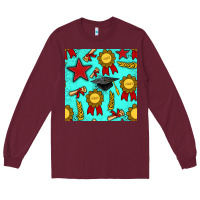 Burgundy graduation seamless pattern Long Sleeve Tee - BundleAndBundleShop