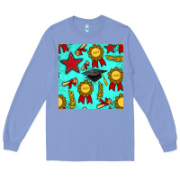 Colony Blue graduation seamless pattern Long Sleeve Tee - BundleAndBundleShop