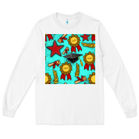 White graduation seamless pattern Long Sleeve Tee - BundleAndBundleShop