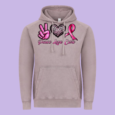 Peace Love Cure Vintage Hoodie Designed By Jahusdesignshop
