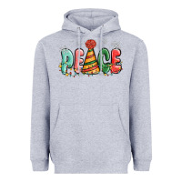 Heather Grey peace Heavyweight Hoodie - MaliasSmallBusiness