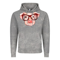 Cloud Rock pig with red glasses Vintage Hoodie - RanaPortraitStore
