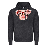 Vintage Black pig with red glasses Vintage Hoodie - RanaPortraitStore