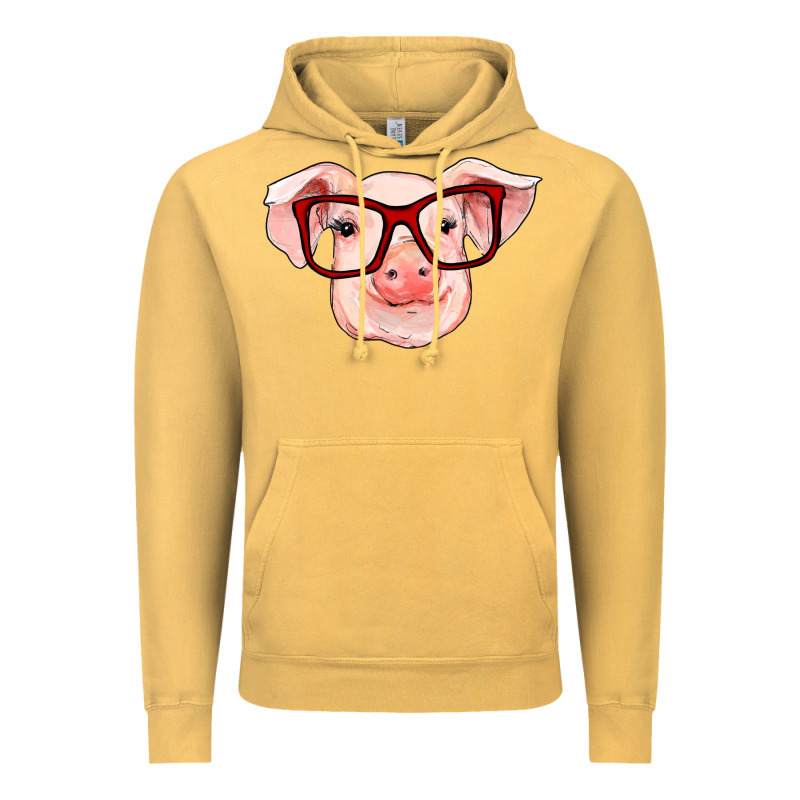 Pig With Red Glasses Vintage Hoodie by RanaPortraitStore | Teevron