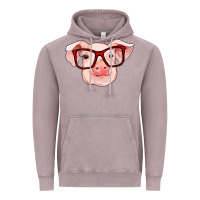 Vintage Zinc pig with red glasses Vintage Hoodie - RanaPortraitStore