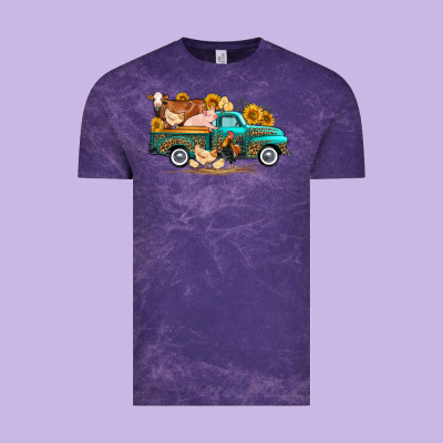 Western Farm Truck Farm Animals Vintage Tee Designed By Fadigitalartstudio