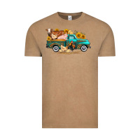 Vintage Coffee western farm truck farm animals Vintage Tee - FaDigitalArtStudio