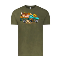 Vintage Olive western farm truck farm animals Vintage Tee - FaDigitalArtStudio