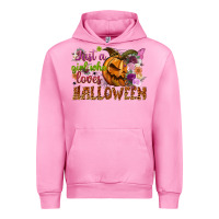 Fuchsia Pink Just a girl who loves Halloween Urban Hoodie - NancyCooperArtShop
