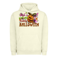 Pigment Pistachio Just a girl who loves Halloween Urban Hoodie - NancyCooperArtShop