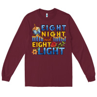 Burgundy eight night and eight light for hanukkah Long Sleeve Tee - AdoDesignShop