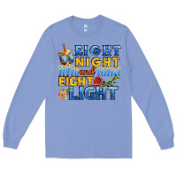 Colony Blue eight night and eight light for hanukkah Long Sleeve Tee - AdoDesignShop