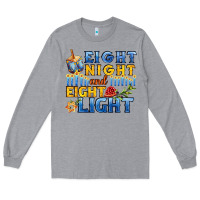 Heather Grey eight night and eight light for hanukkah Long Sleeve Tee - AdoDesignShop