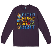 Plum eight night and eight light for hanukkah Long Sleeve Tee - AdoDesignShop