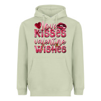 Matcha love kisses valentine wishes Heavyweight Hoodie - NancyCooperArtShop