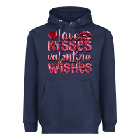 Navy love kisses valentine wishes Heavyweight Hoodie - NancyCooperArtShop