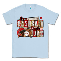 Dusty Blue it's a baseball kinda day Classic Tee - Jasminsmagicworld