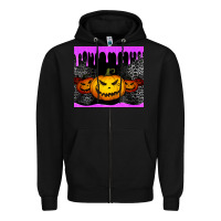 Black halloween jack o'lantern dripping glitter tumbler Zipper Hoodie - Jasminsmagicworld