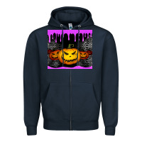 Navy halloween jack o'lantern dripping glitter tumbler Zipper Hoodie - Jasminsmagicworld