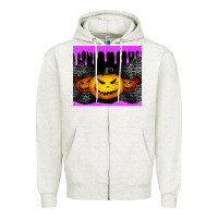 Oatmeal Heather halloween jack o'lantern dripping glitter tumbler Zipper Hoodie - Jasminsmagicworld