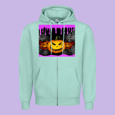 Halloween Jack O'lantern Dripping Glitter Tumbler Zipper Hoodie Designed By Jasminsmagicworld