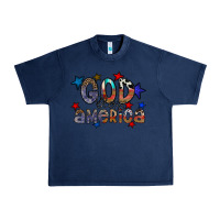 Navy god bless america Urban Heavy Tee - CowhideDigitalArt