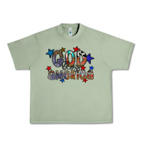 Oil Green god bless america Urban Heavy Tee - CowhideDigitalArt