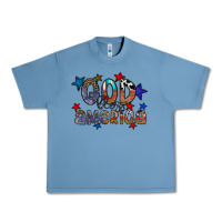 Pebble Blue god bless america Urban Heavy Tee - CowhideDigitalArt