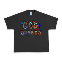 Pigment Black god bless america Urban Heavy Tee - CowhideDigitalArt