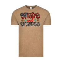 Vintage Coffee stars and stripes Vintage Tee - CowhideDigitalArt