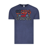 Vintage Denim stars and stripes Vintage Tee - CowhideDigitalArt
