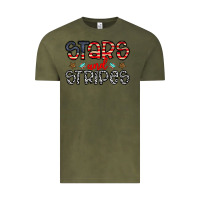 Vintage Olive stars and stripes Vintage Tee - CowhideDigitalArt