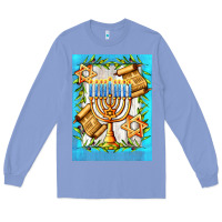 Colony Blue candlestick with parchment Long Sleeve Tee - AdoDesignShop