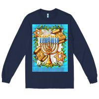 Navy candlestick with parchment Long Sleeve Tee - AdoDesignShop