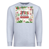 Heather Grey christian christmas  jesus the reason Premium Sweatshirt - MaliasSmallBusiness
